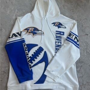 Ravens White and Purple Men's Hoodie